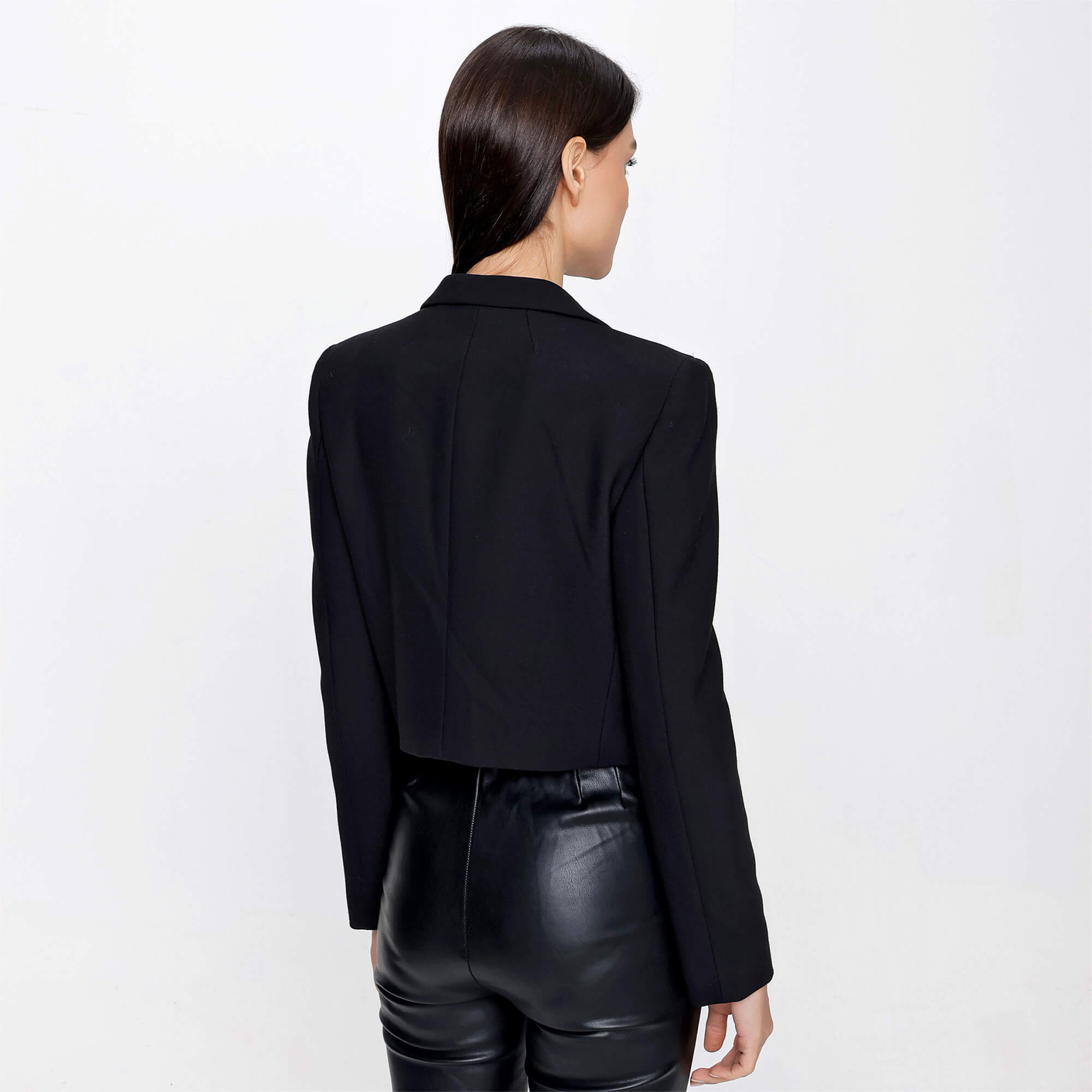 Philosophy di Lorenzo Serafini - Black Satin Shawl Detail jacket